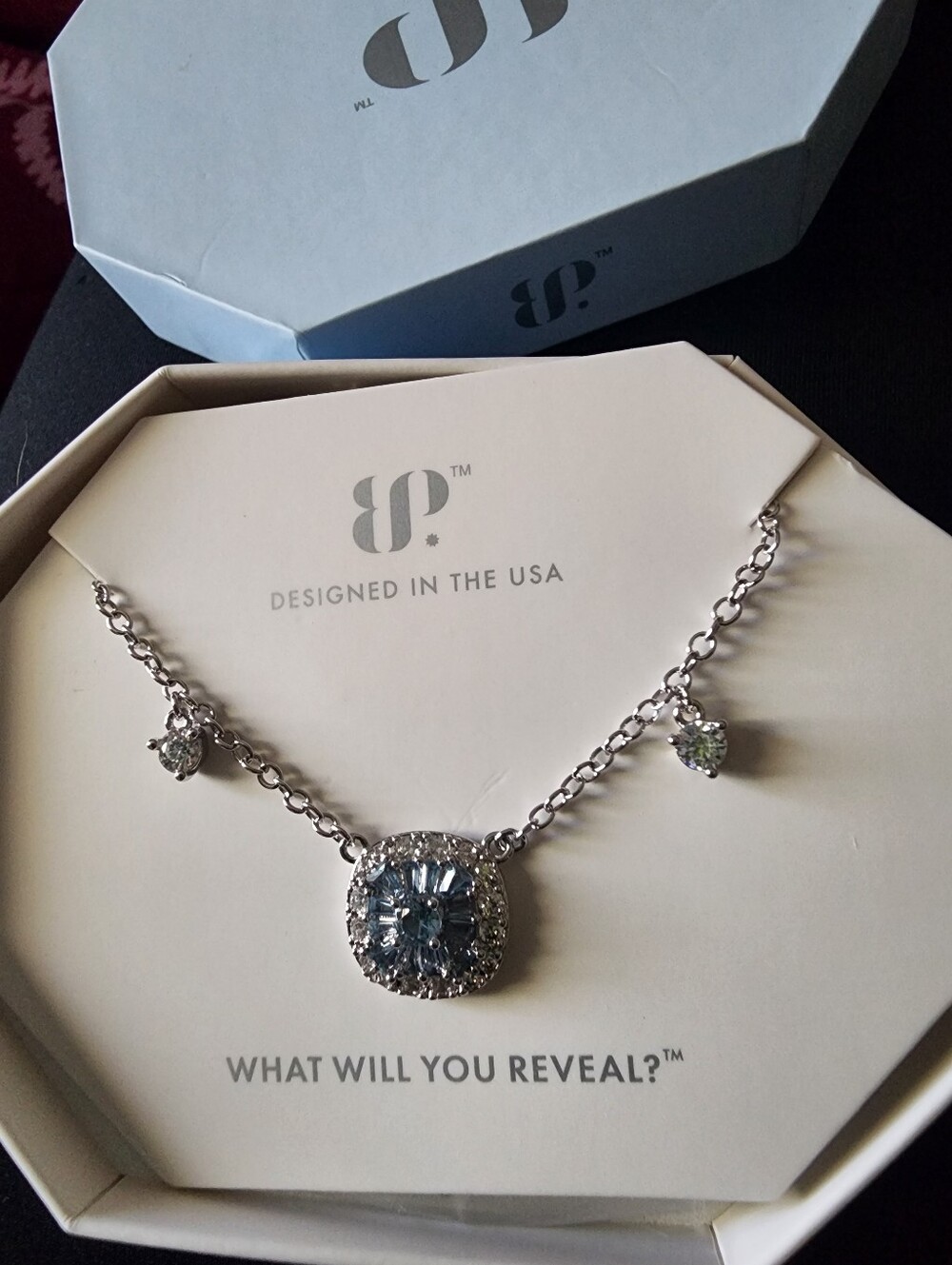 Light Blue Center Pendant Necklace - Designed in the USA